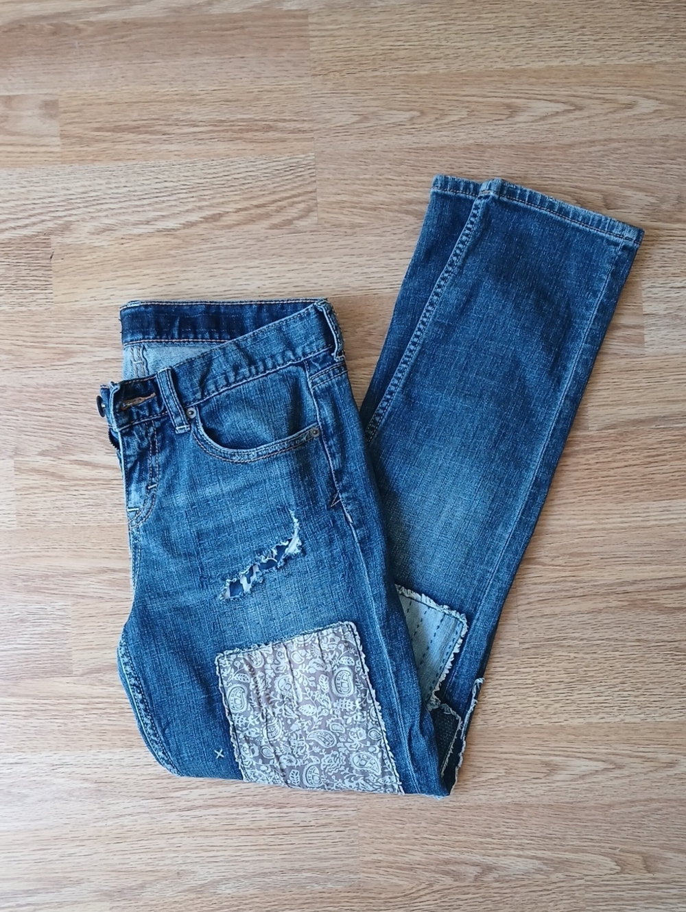 Aeropostale Patchwork Boyfriend Jeans Size 0 - Picture 2 of 6